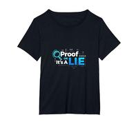 Prova o menzogna Data Geek Humor Codice Binario Fact Check Maglietta, Donna Plus-Size, Nero, 2X