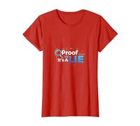 Prova o menzogna Data Geek Humor Codice Binario Fact Check Maglietta, Donna, Rosso, XL