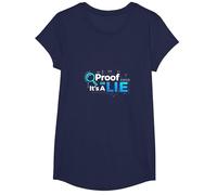 Prova o menzogna Data Geek Humor Codice Binario Fact Check Maglietta, Ragazze, Navy, S