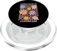 Prova vivente di un dio amorevole retrò floreale cristiano fede PopSockets PopGrip per MagSafe