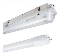 Proventa Lampada per ambienti umidi, con sensore di movimento RF e tubo LED 150 cm, 20,5 W, 3100 lumen, 4000 K, IP65, 50.000 h, IK08, plastica grigia, senza sfarfallio
