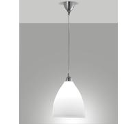 PROVENZA SOSPENSIONE BIANCA D.27 CM 1 LUCE ATTACCO E27 IN METALLO E VETRO