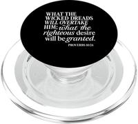 Proverbi 10 24 Ciò che malvagio teme il giusto desiderio Bibbia Dio PopSockets PopGrip per MagSafe