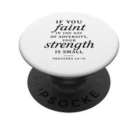 Proverbi 24:10 La tua forza è piccola Bibbia Versetto Fede Prega PopSockets PopGrip Adesivo