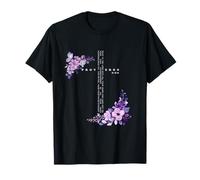 Proverbi 3:5-6 Bibbia Cristiana Versi Croce Fiori Farfalla Maglietta