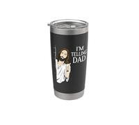 Proverbi: I'M TELLING DAD, Cristiani Religioni Cristo Gesù Bicchiere termico in acciaio inox doppia parete