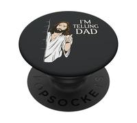 Proverbi: I'M TELLING DAD, Cristiani Religioni Cristo Gesù PopSockets PopGrip Adesivo