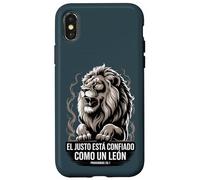 Proverbio 28:1 Spagnolo "El Justo Está Confiado Como un León" Custodia per iPhone X/XS