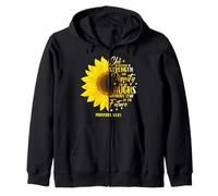 Proverbio 31:25 Christian Bible Verse T-Shirt Girasole Felpa con Cappuccio