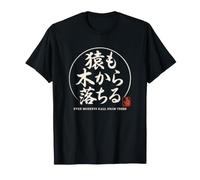 Proverbio Giapponese Anche Le Scimmie Cadono dagli Alberi Giappone Kanji Maglietta