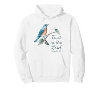 Proverbs 3:5 Trust in The Lord - Women Girls Bird (White) Felpa con Cappuccio