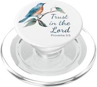 Proverbs 3:5 Trust in the LORD - Women Girls Bird (White) PopSockets PopGrip per MagSafe
