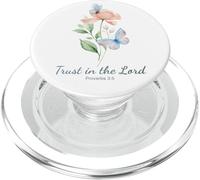 Proverbs 3:5 Trust in the LORD - Women Girls Floral (White) PopSockets PopGrip per MagSafe
