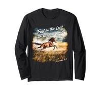 Proverbs 3:5 Trust in The Lord - Women Girls Horse Verse Maglia a Manica