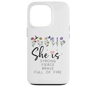 Proverbs 31 She is Strong Fierce Brave Full Fire Christian Custodia per iPhone 13 Pro