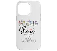 Proverbs 31 She is Strong Fierce Brave Full Fire Christian Custodia per iPhone 14 Pro Max