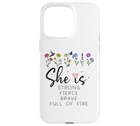 Proverbs 31 She is Strong Fierce Brave Full Fire Christian Custodia per iPhone 15 Pro Max