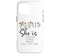 Proverbs 31 She is Strong Fierce Brave Full Fire Christian Custodia per iPhone 16 Pro Max