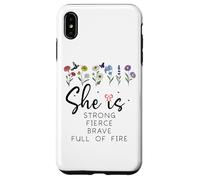 Proverbs 31 She is Strong Fierce Brave Full Fire Christian Custodia per iPhone XS Max