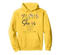 Proverbs 31 She is Strong Fierce Brave Full Fire Christian Felpa con Cappuccio