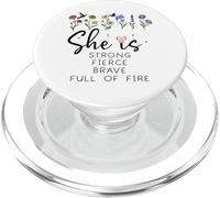 Proverbs 31 She is Strong Fierce Brave Full Fire Christian PopSockets PopGrip per MagSafe