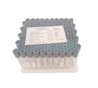 Provetta for prelievo di sangue sottovuoto, 1 confezione da 100, provetta in plastica monouso, provetta for prelievo di sangue Edtak2/fluoruro di sodio, for laboratori e laboratori di ricerca(2ml)