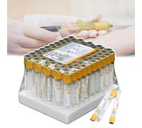 Provetta per Raccolta Sangue con Coagulante E Gel di Separazione, 3Ml/5Ml/10Ml, Materiale Pet, Raccolta Sangue sotto Vuoto, Provetta Gialla, per La Raccolta del Sangue, 100 Pezzi,5ML