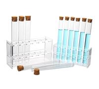 Provette In Vetro Con Supporto, Provette Trasparenti Con Tappi In Sughero E Supporto In Acrilico A 6 Fori, Kit Per Esperimenti, Decorazioni E Lavori Creativi(6 holes 18 * 150 with bracket)