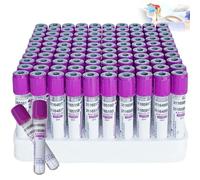 Provette Monouso Per La Raccolta Del Sangue Sottovuoto, 100 Pezzi, Provette In Vetro Per La Raccolta Del Sangue, Provette Per La Raccolta Del Sangue Anticoagulanti Edta K2 Da 2 Ml/5 Ml/10 Ml,5ml
