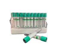 Provette tubo sottovuoto vacutainer 16 * 100 mm con Litio Eaparina volume 10ml tappo verde perforabile (confezione da 200pz)