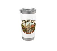 Providence, Rhode Island, souvenir, città, stato, capitale, vintage Bicchiere termico in acciaio inox doppia parete