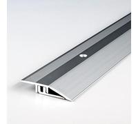 PROVISTON | Profilo di compensazione | Alluminio anodizzato | Argento | Larghezza 21 mm | Altezza 5-9 mm | Lunghezza 1000 mm | Perforato | Profilo di adattamento