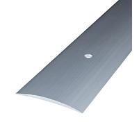 PROVISTON Profilo di transizione | Larghezza: 60 mm | Altezza: 5 mm | Lunghezza: 1000 mm | Profilo in metallo | Profilo di compensazione | Alluminio anodizzato | Argento | Forato | 1 pezzo