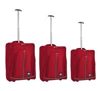 PROVITERA Set 3 Valigie Morbide Resistenti, Bagaglio a Mano con Rivestimento Morbido e Maniglia Telescopica, Valigia Trolley Resistente da Viaggio Morbida con Ruote Coveri Viale Morin (Bordeaux)