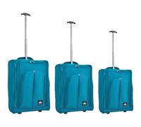 PROVITERA Set 3 Valigie Morbide Resistenti, Bagaglio a Mano con Rivestimento Morbido e Maniglia Telescopica, Valigia Trolley Resistente da Viaggio Morbida con Ruote Coveri Viale Morin (Azzurro)