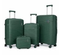 PROVITERA Set 3 Valigie Rigide in ABS, Valigie Rigide M-L-XL Manico Telescopico e 4 Ruote Easy Roll, Lucchetto serratura a codice, Trolley Resistenti da Viaggio, con Bagaglio a Mano (3 + 1 Verde)
