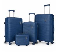 PROVITERA Set 3 Valigie Rigide in ABS, Valigie Rigide M-L-XL Manico Telescopico e 4 Ruote Easy Roll, Lucchetto serratura a codice, Trolley Resistenti da Viaggio, con Bagaglio a Mano (3 + 1 Blu)