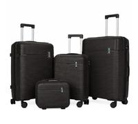 PROVITERA Set 3 Valigie Rigide in ABS, Valigie Rigide M-L-XL Manico Telescopico e 4 Ruote Easy Roll, Lucchetto serratura a codice, Trolley Resistenti da Viaggio, con Bagaglio a Mano (3 + 1 Black)