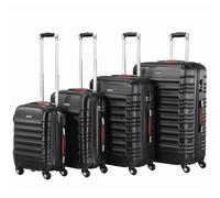 PROVITERA Set 4 Valigie Rigide in ABS, Valigia Rigida S-M-L-XL con Manico Telescopico Gel e 4 Ruote Easy Roll, Trolley Resistente e Leggero da Viaggio, Bagaglio a Mano con Serratura Codice (Nero)