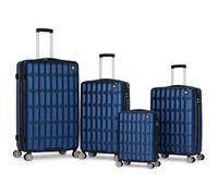 PROVITERA Set 4 Valigie Rigide in ABS, Valigie Rigide S-M-L-XL Manico Telescopico e 4 Ruote Easy Roll, Lucchetto serratura a codice, Trolley Resistenti da Viaggio, con Bagaglio a Mano (Blu Metal)