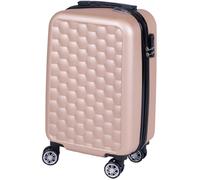PROVITERA Trolley Cabina Rigido in ABS con Maniglia Telescopica, Valigia Leggera e Durevole per Viaggi, Bagaglio a Mano con 4 Ruote Easy Roll Piroettanti, Dimensioni 33.5 x 22 x 55 cm (Oro)