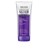 PROVOKE Touch of Silver, maschera tonificante da 200 ml, balsamo viola per capelli biondi, platini, bianchi o grigi, alternativa allo shampoo viola per eliminare i toni dell'ottone, la confezione può