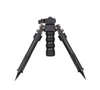 ProWildGear Bipiede in lega di alluminio con rotazione a 360 gradi, estensione regolabile a sgancio rapido Picatinny da 21 mm, montaggio su guida con punte in metallo (nero/foregrip/punte, taglia