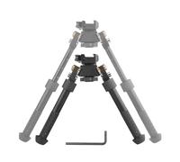 ProWildGear Bipiede in lega di alluminio con rotazione a 360 gradi, estensione regolabile, sgancio rapido, montaggio su guida Picatinny da 21 mm, con punte in metallo (nero, taglia unica)