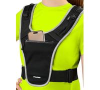 Prowiste Gilet da corsa uomo e donna - Porta cellulare impermeabile - Riflettente, leggero e regolabile - Massima sicurezza durante la corsa (S/M)