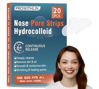 prowithlin 20 Cerotti Punti Neri Naso - Delicati Nose Patches in Idrocolloide per Punti Neri, Controllo del Sebo e Cura dei Pori - Nose Strips per Tutti i Tipi di Pelle