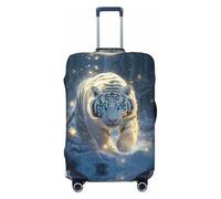 Prowling - Copribagagli da viaggio con tigre bianca, protezione elastica per valigie, 45-81 cm, Nero , L