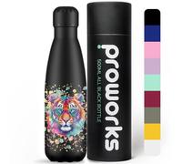 PROWORKS Borraccia in Acciaio Inossidabile, Borraccia Termica in Metallo con Isolamento Sottovuoto, Bevande Calde 12 Ore e Bevande Fredde 24 Ore, 500ml - Schizzi di Vernice - Tiger
