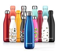 PROWORKS Bottiglia Acqua in Acciaio Inox, Senza BPA Vuoto Isolato Borraccia Termica in Metallo per Bevande Calde per 12 Ore & Fredde 24 Ore, Borraccia per Sport, Lavoro e Palestra - 500ml - Blu