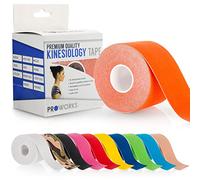 PROWORKS Nastro kinesiologico Rotolo da 5m di Elastico kinesio tape sportivo per Supporto Muscolare, per Sport & Recupero da Infortuni - Arancione